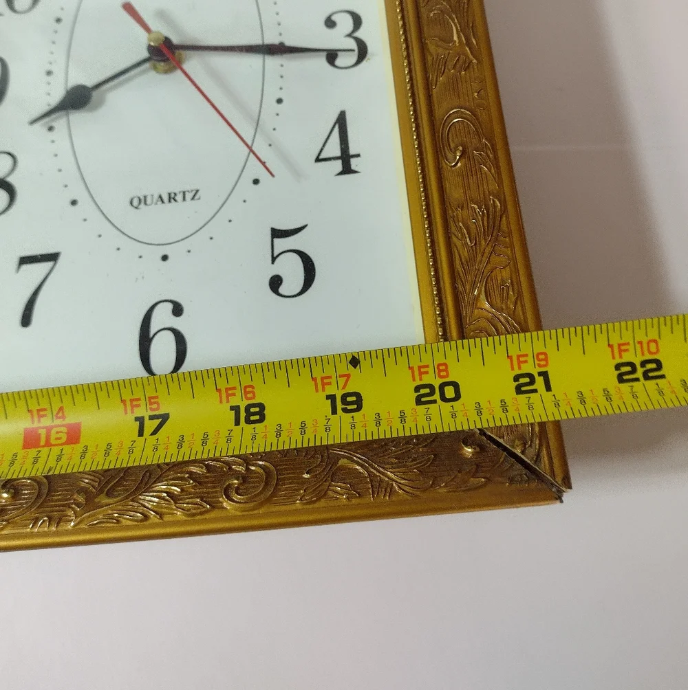 Saint Diego & Virgen Of Guadalupe Vintage Ativa Gold Framed Spiritual Wall Clock